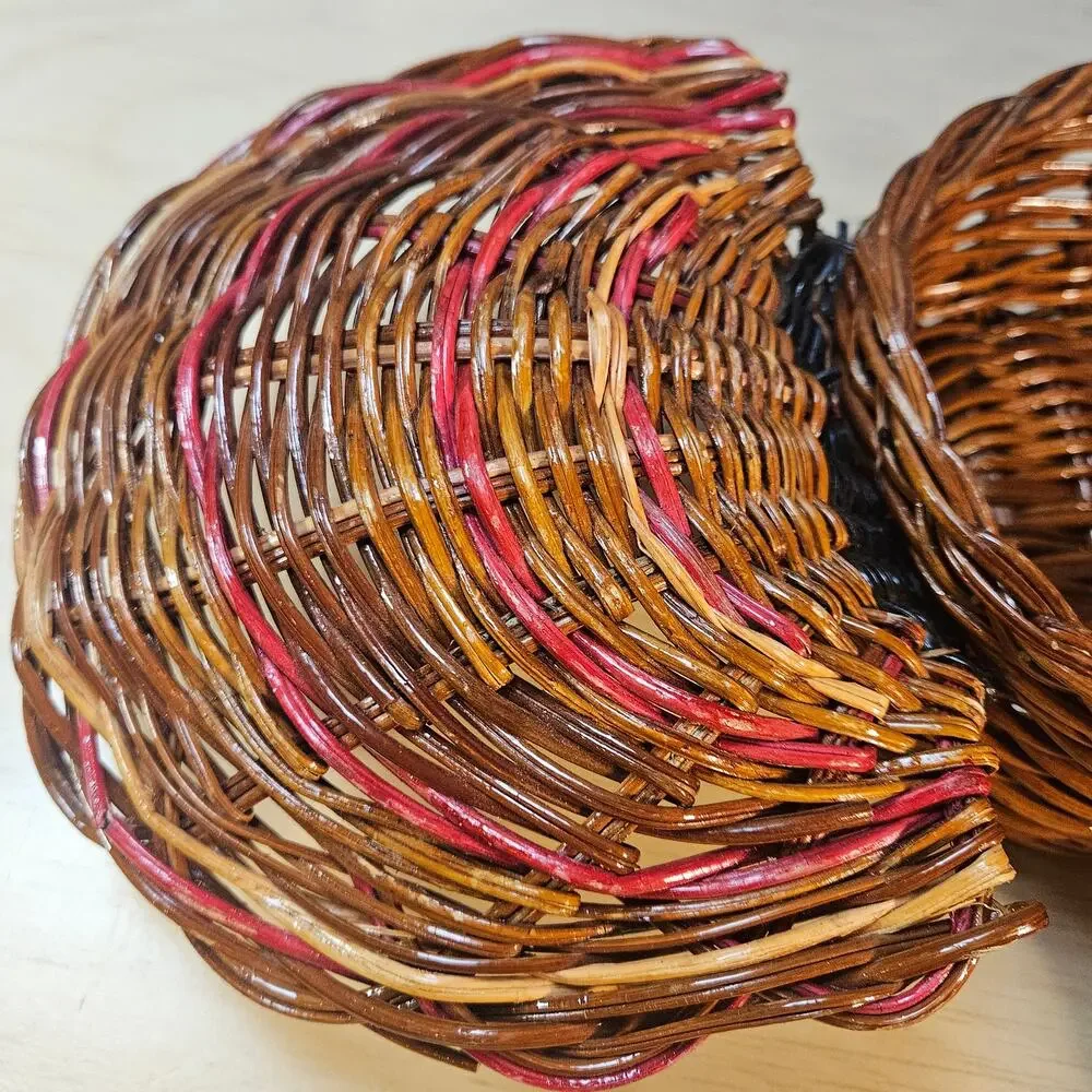Vintage Hand-woven Wicker Turkey Basket Thanksgiving Centerpiece Decor Rustic